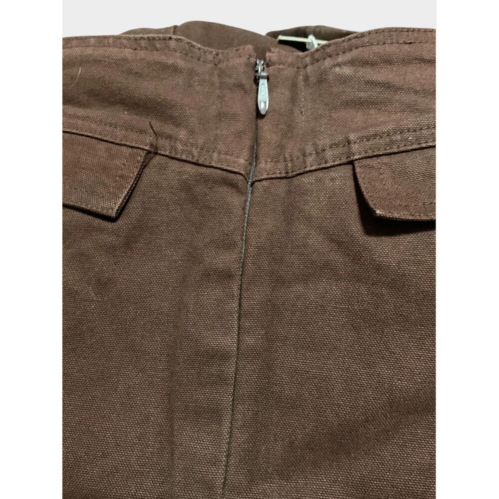 Naked Wardrobe V-Waist Denim Maxi Skirt Chocolate Brown Paneled Multi-Seam - Picture 5 of 8
